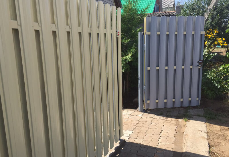 Забор из штакетника цвет RAL1014 бежевый сторона А и Б в Нур-Султане фото 3